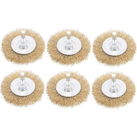 6pièces Brosse Métallique Pour Perceuse Nettoyage Rapide Débris Et Manche Hexagonal Pour Remplacement Facile (1/5)