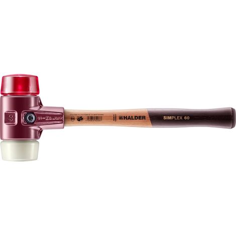HALDER SIMPLEX Schonhammer Ø 60 mm Plastik rot / Nylon mit Tempergussgehäuse (1/5)