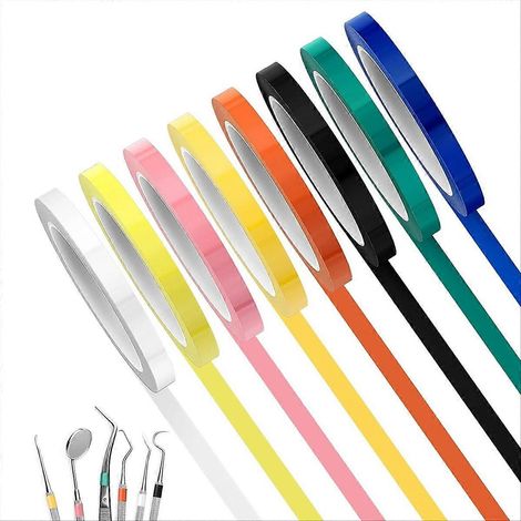 Selbstklebendes Sterilisationsband, 8 Rollen, farbiges Indikatorband 65,8 m x 1 cm, Packung mit 8 Rollen für medizinische und Laboranwendungen, mehrfarbiger, wärmeempfindlicher Klebstoff. (1/5)