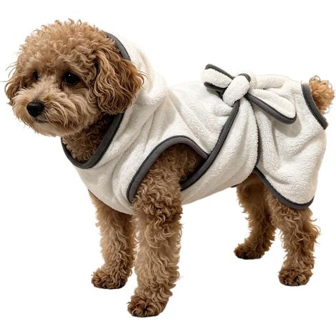 Peignoirs Chien Après-Bain Peignoir Doux Enveloppant À Attaches Absorbant Serviette de séchage chat après douche Pour Maison Salon Salle De Bain Plage Douche Appartement Dortoir Natation (1/5)