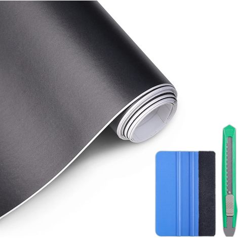 Matte Black Covering 30 x 300 cm + Tools, Bubble-Free Car Covering, Adhesive Car Stickers for Interiors and Exteriors Cars, Motorcycles and Bikes (1/5)