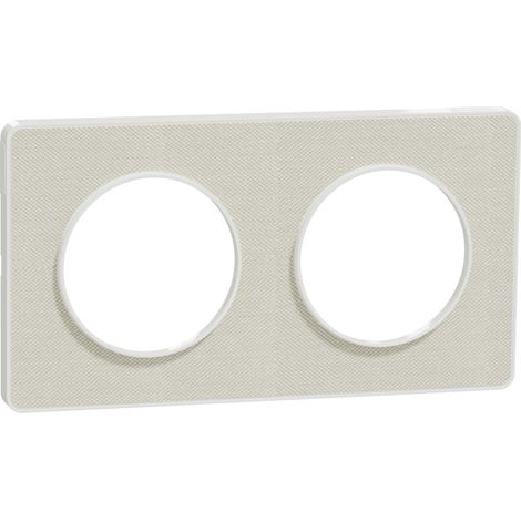 SCHNEIDER ELECTRIC - ODACE TOUCH - PLQ KVADRAT CRAIE/BLANC 2 POSTES HORIZ. OU VERT. ENTRAXE 71MM - S520804KW (1/3)