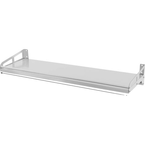 Étagère Murale, Matériau en Acier Inoxydable, Design Gain de Place, Argent (1/2)
