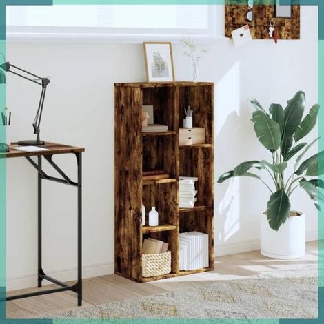 Bibliothèque - 852793 - chêne fumé - 50 x 25 x 105 cm - bois d'ingénierie (1/5)