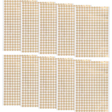 10 feuilles d'étiquettes autocollantes rondes pour codage, autocollants ronds cadeaux-1.30X1.30X0.01CM-Golden