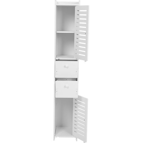 Eckschrank aus Holz-Kunststoff-Platten, Badezimmerregal, stilvolle Aufbewahrungslösung, Raumorganizer (1/5)