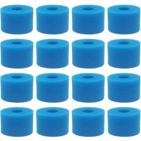 Lot de 16 filtres en mousse lavables et réutilisables pour spa Intex Pure Spa, type S1 (1/5)