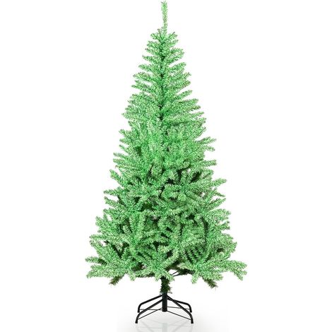 COSTWAY Albero di Natale Artificiale 180 CM Si Illumina Automaticamente al Buio, Albero di Natale con 692 Rami e Base in Metallo Pieghevole, Decorazione per Festa Festiva (1/5)