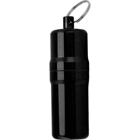 Étui à cigarettes étanche 10 bâtonnets acier inoxydable noir portable mini boîte à clopes avec porte-clés cadeau homme (1/5)