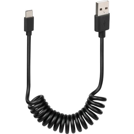 Cavo a spirale Usb Usb Type-C - 100 cm - Nero (1/2)