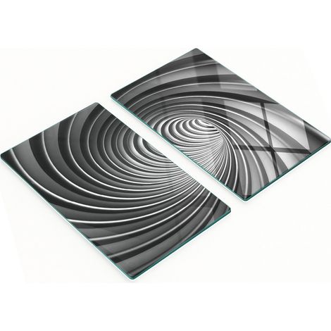 Küchenschneidebretter aus Glas mit abstraktem Wirbelmuster, 2 x 30 x 52 cm (1/5)