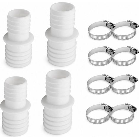 Pool Schlauchverbinder 32 auf 38mm, 2 Stück mit 4 Schlauchschellen