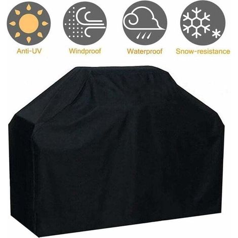 Housse de Barbecue résistante en Tissu Oxford imperméable et Coupe-Vent Résistant à la décoloration pour Barbecue Weber, XU, Brinkmann et la Plupart des étagères de Barbecue. 145 x 61 x 117 cm. - KZQ (1/4)
