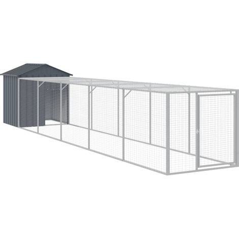 Maison Exclusive - Pollaio con Area Corsa Antracite 117x609x123 cm Acciaio Zincato