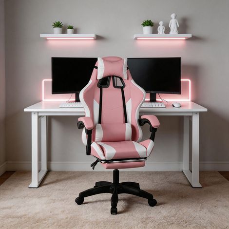 Neuro Adjustable PVC Gaming Chair with Footrest and Lumbar Support (1/5)