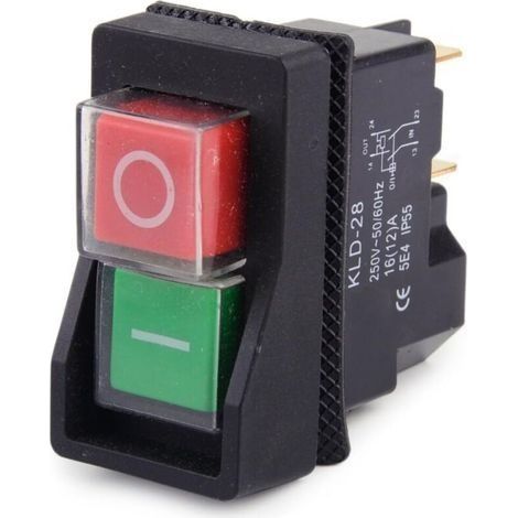 250V KLD28 Arrêt de démarrage à 4 broches sur le commutateur hors tension Volt 2BTN adapté aux machines d'atelier (1/5)