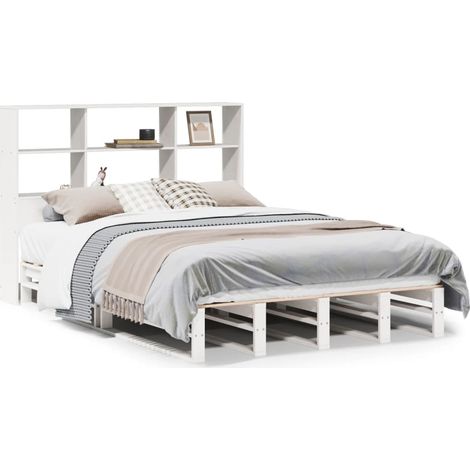 Maison Exclusive - Letto Libreria senza Materasso Bianco 160x200 cm Legno Massello