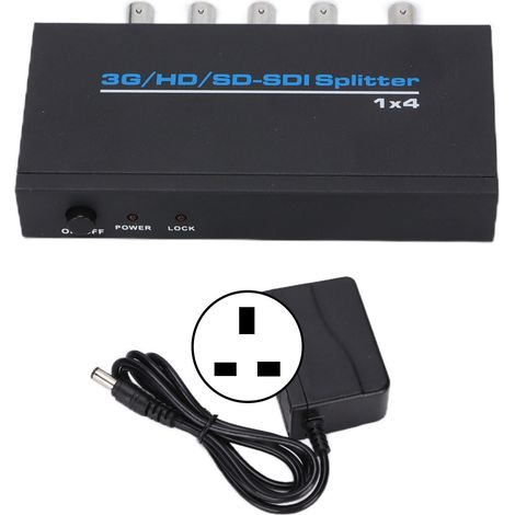Distributeur SDI 1 entrée 4 sorties, amplificateur de distribution haute résolution, signal SDI professionnel, 110-240V fiche UK. (1/5)