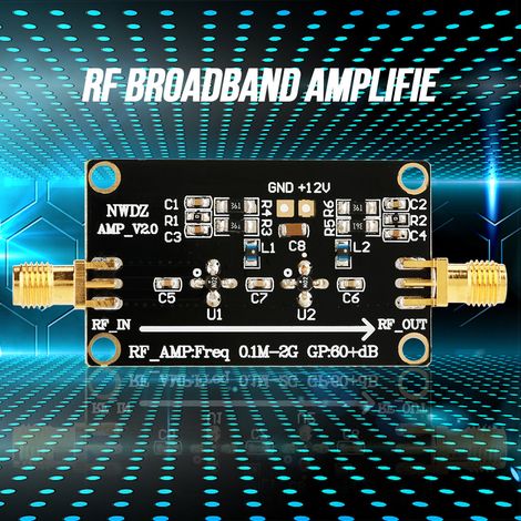 HF-Breitbandverstärker LNA 0,1 MHz–2 GHz, Verstärkung 60 dB, zweistufige Verstärkung (1/5)