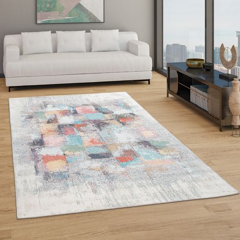 Paco Home Outdoor Teppich Balkon Terrasse Vintage Küchenteppich Pastell Beige Rot Blau 80x150 cm (1/5)