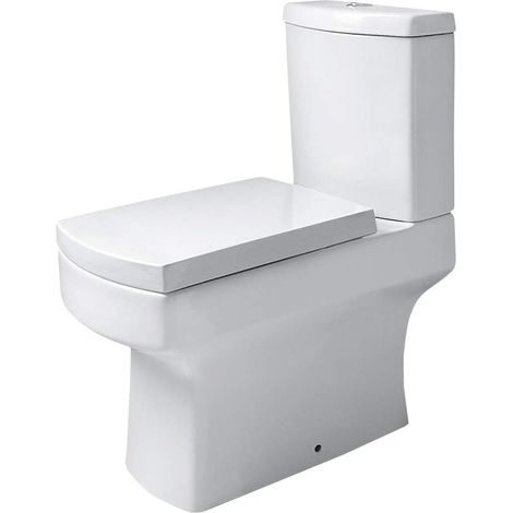 NRG Toilet WC Close Coupled Bathroom Ceramic Toilet Pan & Cistern Bathroom Set White (1/4)