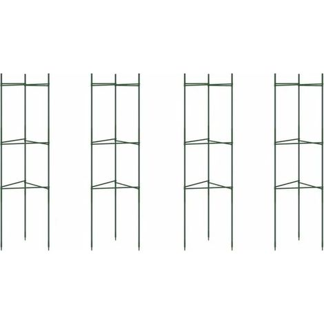 Ensemble de 4 supports à tomates, 116 cm, en acier et polypropylène. (1/5)
