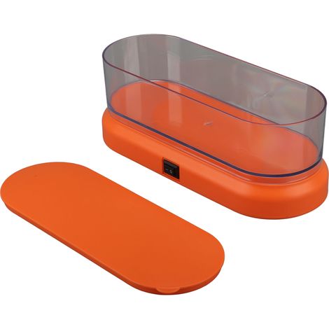 Kleiner, leiser, tragbarer Ultraschallreiniger für Schmuck, Brillen, Make-up-Pinsel, Orange