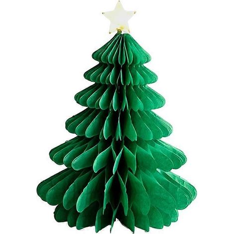 Christmas Honeycomb Tree Paper Ornament Tabletop Lightweight Sturdy Stable (1/5)
