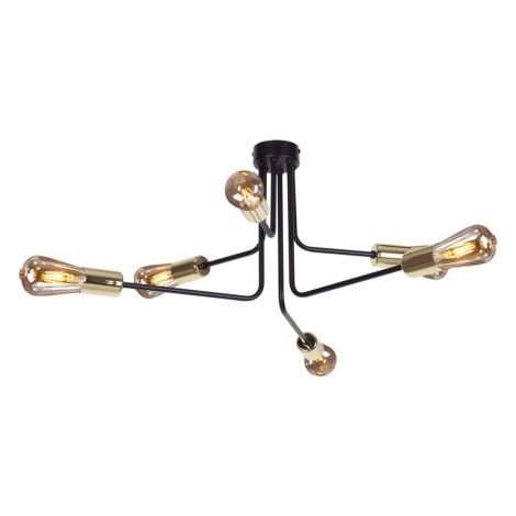 Plafonnier noir double circuit 6xE27 Kaja KUGA K-4941
