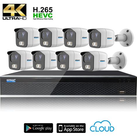 KiKit videosorveglianza 8 canali 4K con telecamere da (1/4)