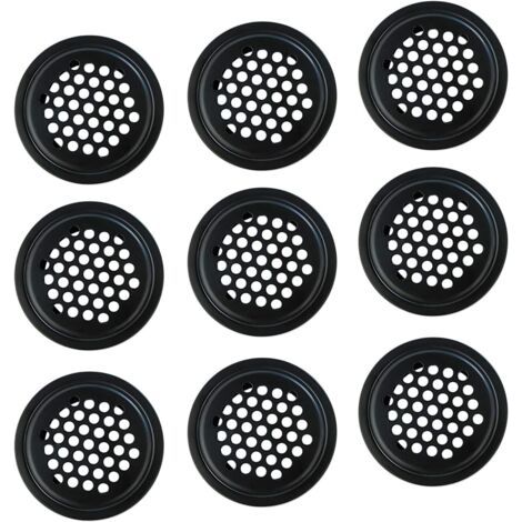 Lot de 10 grilles de ventilation noires, 25 mm, en acier inoxydable, pour la dissipation de la chaleur (1/4)