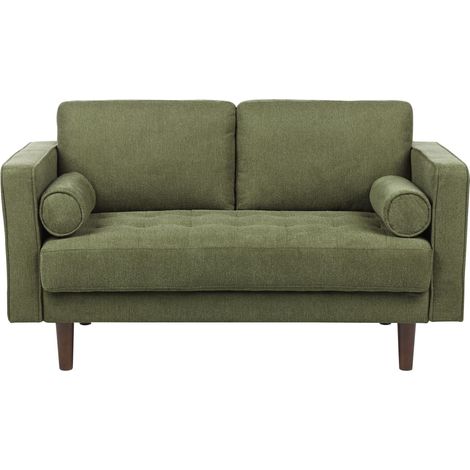 Sofa 2-Sitzer NURMO Stoff Dunkelgrün (1/5)