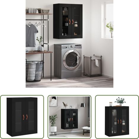 Rangement - Armoire murale noir 69,5x34x90 cm (1/5)