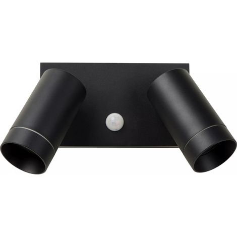 Applique esterna doppia con sensore GU10 nera Lucide Taylor (1/5)