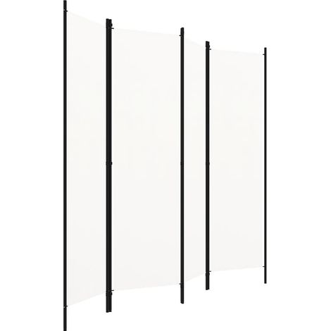 Paravent Cloison de séparation 4 panneaux, Pour Jardin, Balcon, Terrasse Blanc crème 200x180 cm OIB9106E