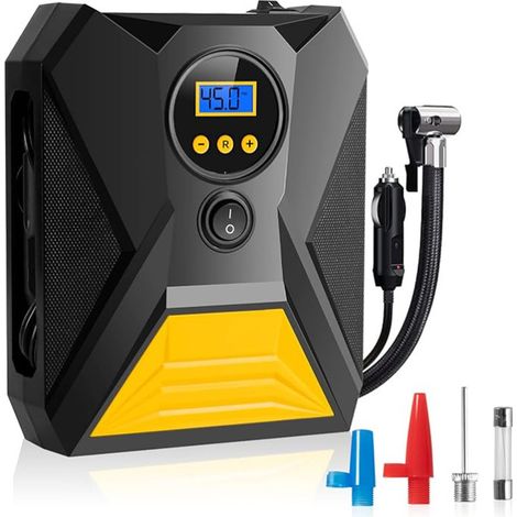 Compresseur D Air - 12 V - 150 Psi - Ecran Numerique - Lumiere Led - Pour Pneus Voiture - 1 Unite