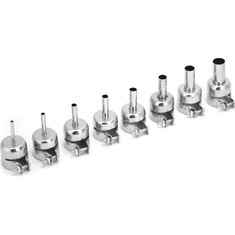 Set mit 8 hitzebeständigen Edelstahldüsen für Heißluftpistole 850, Durchmesser 3 bis 12 mm (1/5)