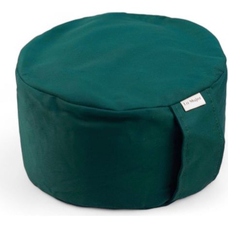 Cuscino da meditazione, zafu con grano saraceno - cotone verde (1/4)