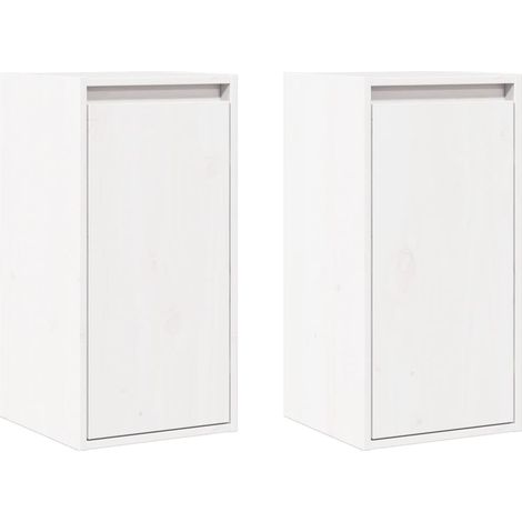 Meubles de Rangement,Armoires murales 2 pcs Blanc 30x30x60 cm Bois de pin massif CFW470931 (1/5)