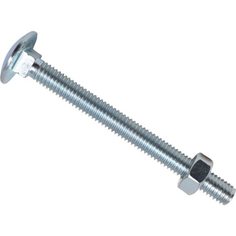 Zinc-Plated M6 Cup Square Hex Bolt & Nut Set - Box of 25