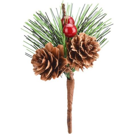 Pommes De Pin Artificielles - Branches De Pin Décoratives Pour Arbre De Noël Couronne Cheminée - 10 Pièces (1/5)
