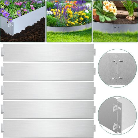 Bordo erboso Recinzione da giardino Prodotti metallici Protezione dalle lumache Bordo falciante Bordo massiccio 100x18 cm 40 m (1/5)