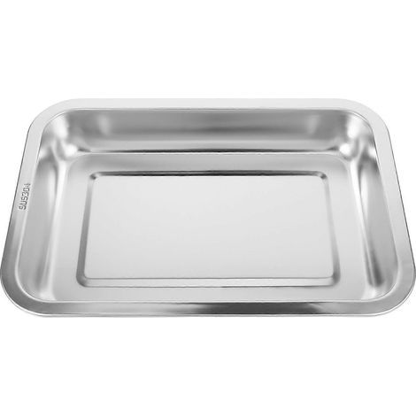 Katzentoilette aus Edelstahl, große Metalltoilette, Haushalts-Katzentoilette aus Metall – 31,50 x 21,50 x 4,50 cm – Silber (1/4)