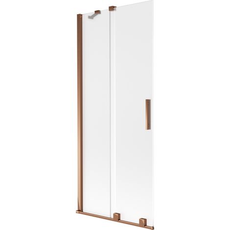 Mexen Velar mampara de ducha de 2 hojas correderas 85 x 150 cm, escarcha, oro rosa - 896-085-000-31-60 (1/2)