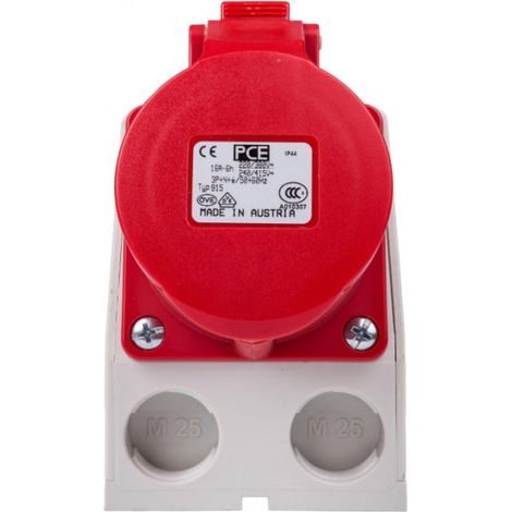 Kombinationssteckdose mit Trennschalter 0-1 M25 16A 5P 400V rot IP44 915-6W