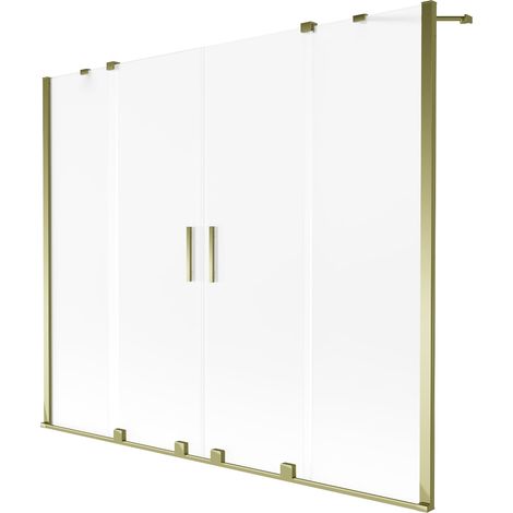 Mexen Velar Duo mampara de bañera corredera de 2 hojas 190 x 150 cm, escarchado, dorado - 896-190-000-32-50 (1/2)