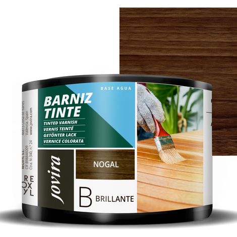 JOVIRA PINTURAS Vernice colorata a base d'acqua, finitura lucida. Speciale per la colorazione e la verniciatura del legno. (375 Millilitri, Noce) (1/5)