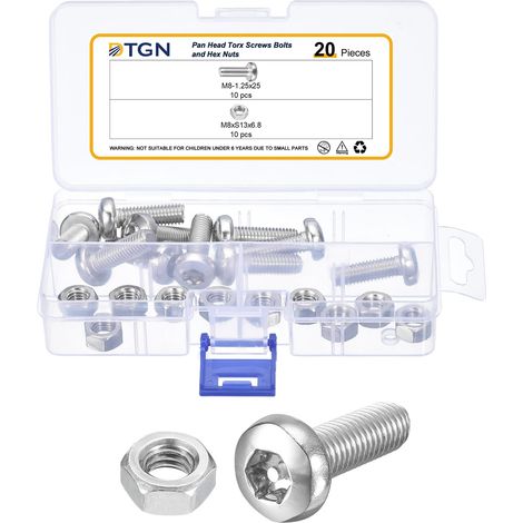 Vis à tête bombée Torx de sécurité M8x25mm 20 Pièces (1/5)