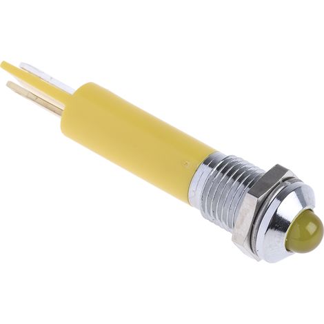 Voyant LED lumineux  Jaune RS PRO, dia. 8mm, 24V c.c. ( Prix pour 1 )