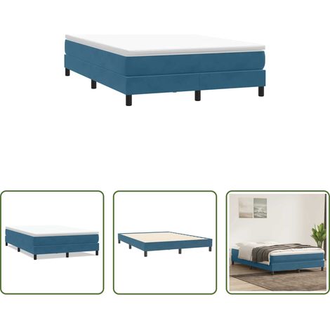 vidaXL Confort - Sommier à lattes de lit sans matelas bleu foncé 140x210 cm (1/5)